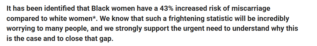 Black women are usually at risk of miscarriage